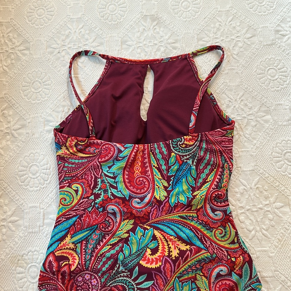 Ellen Tracy paisley keyhole Swimsuit NWOT - Picture 3 of 4
